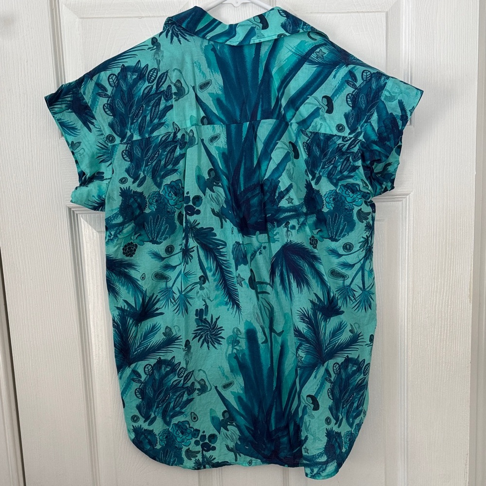Tropical Print Short Sleeve Top - Picture 4 of 5